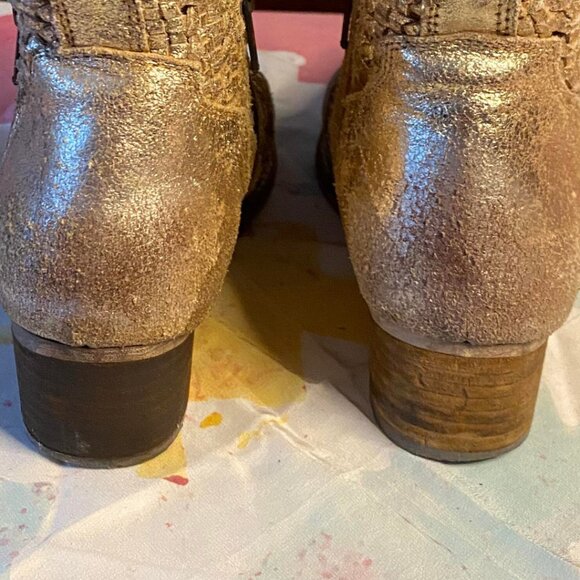 Seychelles Western Leather Cutout Booty in Gold - Picture 6 of 10